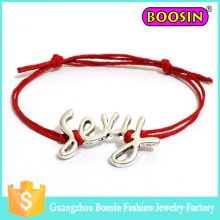 Fasihon Infinity Custom Logo Кожаная веревка Lucky Sexy Charm Браслет